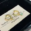 Brincos de Broche Reto Trevo de Quatro Folhas com Zircônia Verde Brilhante, Elegantes e Versáteis, Brincos de Trevo de Quatro Folhas Frescos e Estilosos