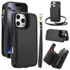 Para Apple 16E Capa de celular escova antifurto RFID Samsung S25 edge Capa de celular com zíper à prova de queda de cartão oblíquo