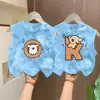 Camiseta Chaleco Tie-Dye para Niños y Niñas Verano Estampado de Dibujos Animados Niños Delgado Sin Mangas Moda Casual Top Sin Mangas