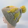 Nuevo y Lindo Gorro Tejido Jacquard de Gato Estilo Coreano para Mujer en Otoño e Invierno, Cálido y Versátil para Exteriores, Resistente al Frío, Dulce Gorro de Lana
