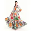 Ropa de mujer de comercio exterior transfronterizo europeo y americano AliExpress Vestido elegante estampado TK entallador