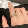 Moda Japonesa y Coreana Personalidad Circonita Micro-incrustada Anillo de Lujo Ligero Moda Temperamento Personalidad Apertura Ajustable Anillo para Dedo de Dieta