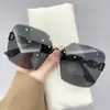 Gafas de Sol Fotocromáticas para Mujer, Moda de Alta Gama, Gafas de Sol Degradadas sin Montura, Fotografía Callejera de Celebridades de Internet, Gafas de Sol con Protección Solar