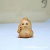 Talla de madera de tuya, lindo animal pequeño, conejo del zodiaco, adornos, decoración de escritorio, artesanías, colgante, manija.
