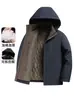 Nueva colección de invierno: Chaqueta acolchada de algodón para hombre con capucha desmontable, cálida y engrosada para mayor aislamiento, adecuada para hombres de mediana edad y mayores