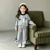 Conjunto Meninas Doce 2026 Novo Estilo Fresco Fofo Moletom com Laço Calça de Pernas Largas Roupa Esportiva para Bebê Conjunto de Duas Peças