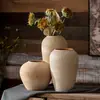 Vaso de Cerâmica Grande de Chão Jingdezhen, Jarra de Cerâmica Grossa Artesanal Retro Nostálgica, Ornamento Feng Shui para Sala de Estar Hotel, Frete Grátis