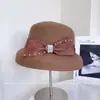 Pantalla de Lámpara de Moda con Lazo de Lino Vintage, Sombrero para Mujer, Sombrero Cloche de Moda de Lana Australiana para Invierno, Tendencia de Sombrero de Fieltro Versátil y Elegante