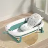 Bañera para Bebé con Sensor de Temperatura para Uso en Casa, Plegable y Adecuada para Sentarse y Acostarse, Tina de Baño Infantil Ampliada y Engrosada, Tina para Remojar Bebés