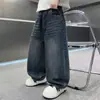 Jeans Rectos Desgastados con Estampado de Dibujos Animados para Niños Otoño 2026 Nuevos Pantalones para Niños Primavera/Otoño Pantalones de Pierna Ancha Transfronterizo