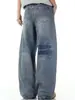 Jeans retro americanos curvados de otoño para hombres y mujeres, diseño único, pierna ancha, holgados, elegantes, pantalones casuales para pareja