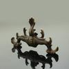 Porta-canetas de cobre antigo padrão tridimensional de corpo de dragão estudo Quatro Tesouros da escrita caneta pequena forma ornamentos presentes de feriado