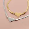 Pulsera de Cadena con Colgante de Corazón Simple de Acero Inoxidable para Mujer, Pulsera de Cadena Hueso de Serpiente con Corazón de Durazno de Moda y Versátil