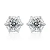 Explosiones de Sonido al Agitar Aguja de Plata S925 Pendientes de Seis Garras Diamante Mosan Simulado Bolso Cuadrado de Princesa Bolso Redondo Pendientes Pendientes de Amor para Mujer