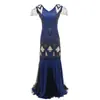 Vestido de comercio exterior de la década de 1920, nuevo, hecho a mano, con lentejuelas y cuentas, vestido amazónico, lote de vestidos de banquete europeos y americanos.