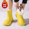 Botas de chuva de cano médio para comércio exterior, forradas com fleece, solado grosso, moda, antiderrapantes, para uso externo, resistentes ao desgaste, impermeáveis, transfronteiriças, antiderrapantes, para camping, botas de chuva
