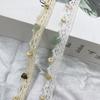 Nueva Exquisita Decoración de Ropa de Encaje con Perlas de Piedra Blanca Calada Accesorios de Encaje Plisado Elástico DIY