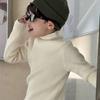 [En stock] Suéter de cuello alto medio Joker para niño, otoño/invierno, nuevo, estilo occidental, cálido, informal, con parte trasera en las axilas