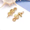 Acessórios para joias DIY, pingente de estrela-do-mar transfronteiriço, banhado a cobre com ouro real 18k, cravejado com zircônia, versátil para colares e pulseiras