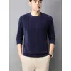 Nova Blusa de Moletom Jacquard Acolchoada Outono 2025 Moda Masculina Casual Manga Longa Camiseta Camada Base Masculina de Outono