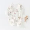 Roupas de Bebê para Primavera e Outono, Conjunto Borboleta Antibacteriano Protetor de Barriga, Pijama Puro Algodão Classe A para Recém-Nascidos, Macacão