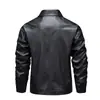 Transfronterizo 2025 Nueva Chaqueta de Cuero para Hombre Primavera Ajustada Chaqueta con Solapa Chaqueta Casual Cortavientos para Hombre