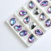 Gema em Formato de Gota d'Água Duplo Furo DIY Acessórios de Decoração de Vidro Cristalizado Materiais de Strass Design Original Colar