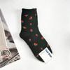 Calcetines para Mujer con Pequeños Estampados Florales, Calcetines de Media Pantorrilla, Calcetines de Algodón Dongdaemun Vívidos Absorbentes de Sudor, Versátiles para el Campus y el Uso Casual