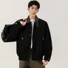 Jaqueta de Camurça Marrom Mesclada Direto da Fábrica Masculina Inverno Tendência Marca Lapela Jaqueta de Trabalho Top Designer