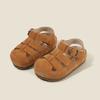 Sandálias Infantis Verão Vazadas Respiráveis Couro Genuíno Birkenneth Calçados Masculinos e Femininos Estilo Coreano Estilo Ocidental Bico Fechado Antichoque Calçados para Crianças Pequenas