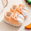 [Liquidación] Zapatos de Algodón para Niños para Otoño e Invierno, Niños y Niñas, Pantuflas de Algodón para Casa de Bebé con Moño de Dibujos Animados, Zapatos de Algodón Engrosados para Niños