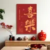 Nova pintura decorativa de restaurante estilo chinês, combinação de paz, alegria e sucesso arte de parede, caligrafia e pintura para decoração de parede de fundo de mesa de sala de jantar