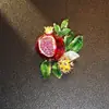 Broche de Granada Retro Esmaltado Estilo Chino, de Alta Gama, Exquisito y Elegante Ramillete de Frutas, Accesorios de Alfiler Dinastía Han, Cheongsam