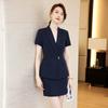 Traje pequeño de verano delgado para negocios gris de manga corta vestido gerente de catering de hotel capataz overol mujeres
