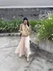 Estilo Británico~26Ss Gabardina de Alta Gama de Doble Botonadura con Cuello Mao para Mujer, Diseño de Primavera y Otoño, Chaqueta Corta Casual Holgada