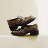 Mocasines Retro de Estilo Británico de Doble Hebilla para Mujer, Nuevo Estilo Otoño e Invierno 2025, Zapatos Slip-On Monk de Suela Gruesa que Aumentan la Altura
