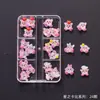 Caixa de Acessórios para Nail Art Desenho Animado Popular Transfronteiriça com 6 Compartimentos Fofo Gato Kt Laço Acessórios para Unhas Caixa com Acessórios Mistos para DIY