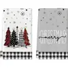 Bestseller transfronterizo de Amazon: Tela de toalla con estampado navideño de fibra ultrafina para cocina, lavado de manos y lavado de cara