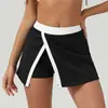 Nueva Falda-Pantalón de Tenis de Contraste Transfronterizo Secado Rápido para Deportes al Aire Libre Anti-Exposición Todo en Uno Falda Corta para Mujer