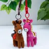 Llavero de poni de lana tejido a mano, colgante de poni de dibujos animados creativo, amuleto que trae dinero