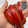 Primeira camada Couro Amarelo de Vaca Couro de Vaca Plano Couro Genuíno Corda Pulseira Marrom Amarelada Colar Corda para Joias Retro Amarelo Antigo Marrom Corda Redonda de Couro de Vaca