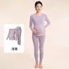 Ropa interior térmica de seda y cachemira para maternidad, capa base sin costuras de ajuste ceñido para lactancia