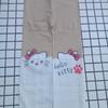 Pantyhose finas estilo coreano para niña, medias falsas hasta media pantorrilla empalmadas, calcetines infantiles de dibujos animados estampados, leggings de terciopelo
