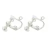 Pendientes envío invisible diy tornillo de cabeza plana clip para oreja accesorios chapado en cobre con anillo de suspensión clip para oreja sin convertidor para agujero de oreja