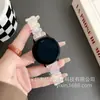 Correa de plástico para reloj de color pétalo electrochapado, adecuada para Apple 10 11, Huawei Fit4 GT6, Xiaomi, pulsera transparente brillante