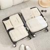 Neceser de Viaje de Sarga con Partición para Maleta, Bolsa para Ropa, Organizador Portátil de Ropa y Pantalones, Neceser de Cosméticos, Set de Seis Piezas