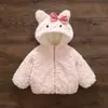 Abrigo elegante para niñas de otoño e invierno con forro de polar, nuevo suéter con capucha de dibujos animados para niños, top grueso estilo princesa