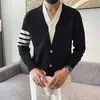 Outono e inverno de 2023 estilo coreano moderno cardigã suéter casaco suéter preguiçoso masculino suéter top