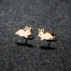 Pendientes de Acero Inoxidable Calados Transfronterizos Nuevos con Varios Diseños de Gatos, Renos, Abejas, Mariposas y Conejos en Stock