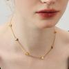 Collar de acero de titanio con corazón de durazno de estilo fresco nicho, pulsera versátil de moda, aretes de diseño personalizado, joyería, juego de dos piezas